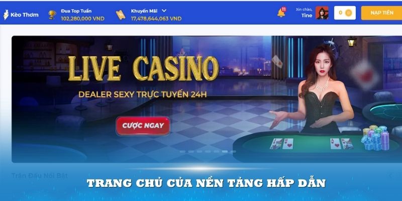 Trang chủ của nền tảng hấp dẫn